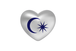 Liebe des Sultans von Johor Herzform flag