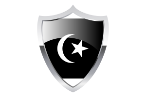 Terengganu Flag with Medieval Heater Shield flag