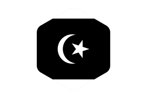 Terengganu Flag Rounded Hexagon Shape flag