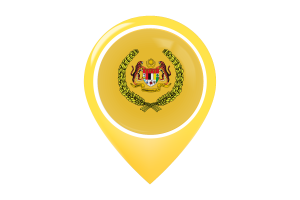 Yang di-Pertuan Agong Flag Map Pin Icon flag