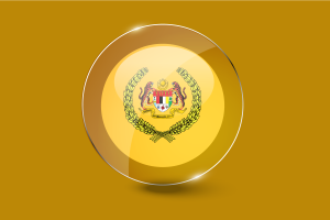 Yang di-Pertuan Agong Flag Glossy Round Button flag