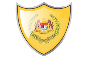 Shield with Flag of Yang di-Pertuan Agong flag