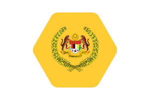 Yang di-Pertuan Agong Flag Illustration Hexagon Rounded Shape flag