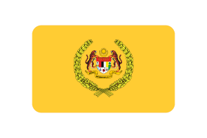 Yang di-Pertuan Agong Flag Rounded Rectangle Vector Illustration flag