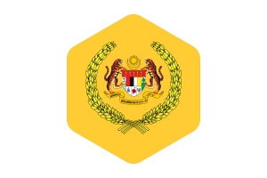 Yang di-Pertuan Agong Flag Rounded Hexagon Shape flag