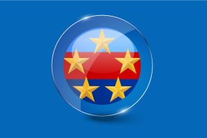 Glänzender runder Button der Flagge des Oberbefehlshabers der malaysischen Streitkräfte flag