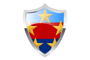 Flagge des Oberbefehlshabers der malaysischen Streitkräfte mit mittelalterlichem Heizschild flag