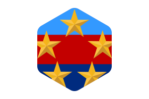 Abgerundete hexagonale Form der Flagge des Oberbefehlshabers der malaysischen Streitkräfte flag