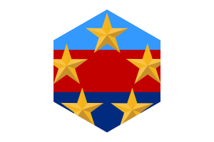 Hexagonale Form der Flagge des Oberbefehlshabers der malaysischen Streitkräfte flag