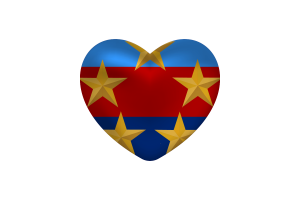 Liebe des Oberbefehlshabers der malaysischen Streitkräfte in Herzform flag