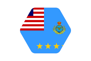 Malaysian Air Force Flag Illustration Hexagon Rounded Shape flag