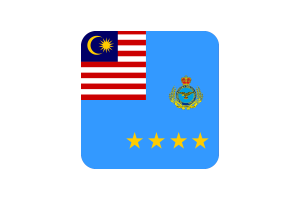 Malaysian Air Force Flag Square Rounded Shape flag