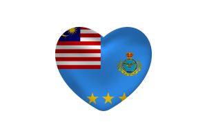 Love of Malaysian Air Force Heart Shape flag
