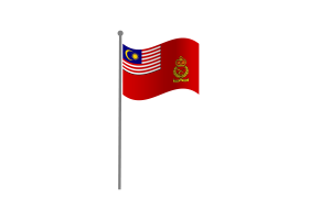 Waving Flag of Malaysian Army flag