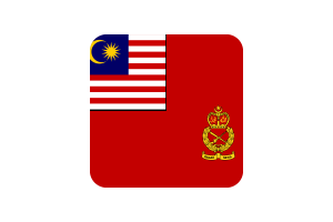 Malaysian Army Flag Square Rounded Shape flag