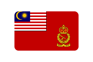 Malaysian Army Flag Rounded Rectangle Vector Illustration flag