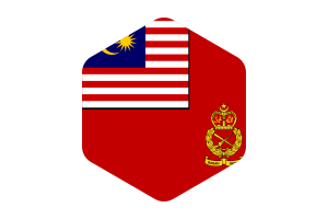 Malaysian Army Flag Rounded Hexagon Shape flag
