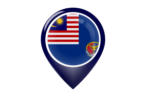Malaysian Coast Guard Flag Map Pin Icon flag