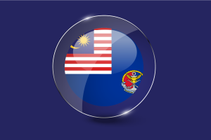 Malaysian Coast Guard Flag Glossy Round Button flag