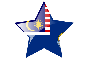 Malaysian Coast Guard Flag Star Icon flag