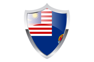 Malaysian Coast Guard Flag with Medieval Heater Shield flag