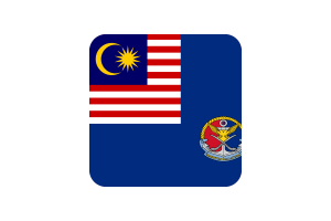 Malaysian Coast Guard Flag Square Rounded Shape flag
