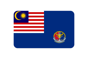 Malaysian Coast Guard Flag Rounded Rectangle Vector Illustration flag