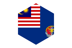 Malaysian Coast Guard Flag Hexagon Shape flag