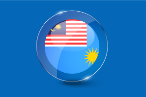 Royal Malaysian Air Force Flag Glossy Round Button flag