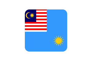 Royal Malaysian Air Force Flag Square Rounded Shape flag