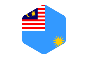 Royal Malaysian Air Force Flag Rounded Hexagon Shape flag