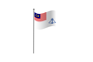 Waving Flag of Royal Malaysian Navy flag