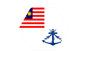 Royal Malaysian Navy Flag Illustration Hexagon Rounded Shape flag