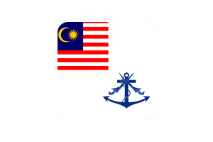 Royal Malaysian Navy Flag Square Rounded Shape flag