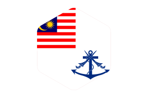 Royal Malaysian Navy Flag Rounded Hexagon Shape flag