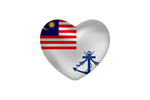 Love of Royal Malaysian Navy Heart Shape flag