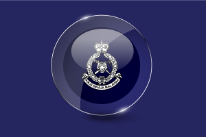 Royal Malaysian Police Flag Glossy Round Button flag