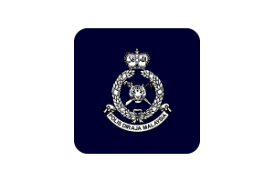 Royal Malaysian Police Flag Square Rounded Shape flag