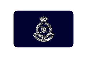 Royal Malaysian Police Flag Rounded Rectangle Vector Illustration flag