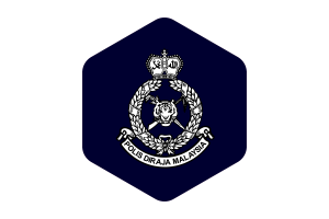 Royal Malaysian Police Flag Rounded Hexagon Shape flag