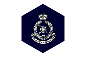 Royal Malaysian Police Flag Hexagon Shape flag