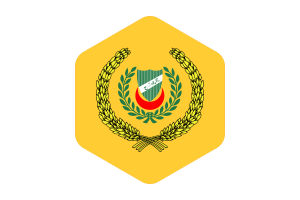 Sultan of Kedah Flag Rounded Hexagon Shape flag