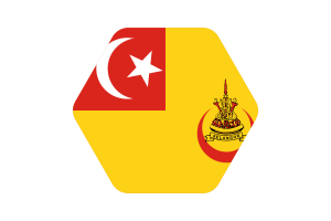Sultan of Selangor Flag Illustration Hexagon Rounded Shape flag