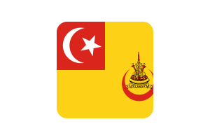 Sultan of Selangor Flag Square Rounded Shape flag
