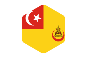 Sultan of Selangor Flag Rounded Hexagon Shape flag