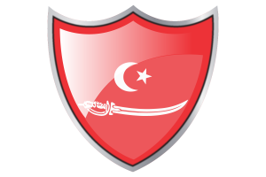 Shield with Flag of Aceh Sultanate flag