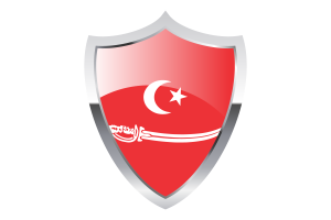 Aceh Sultanate Flag with Medieval Heater Shield flag