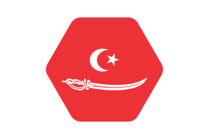 Aceh Sultanate Flag Illustration Hexagon Rounded Shape flag