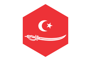 Aceh Sultanate Flag Hexagon Shape flag
