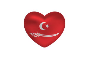 Love of Aceh Sultanate Heart Shape flag